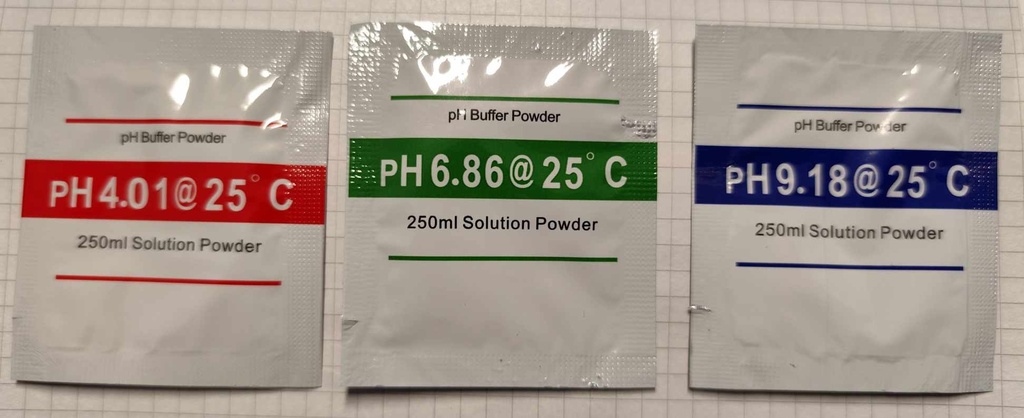 Sachets de poudres de calibrage pour pH mètre 4.01 6.86 9.18
